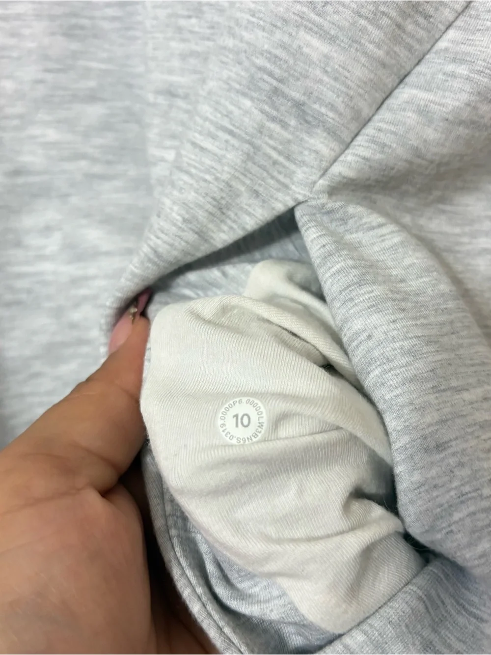 Lululemon High Lines Pullover Heathered Core Ultra Light Gray Size 10 Thumbholes